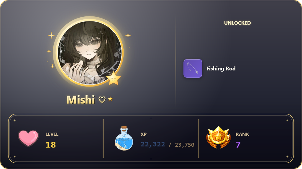 Mishi's fishing rod unlock card